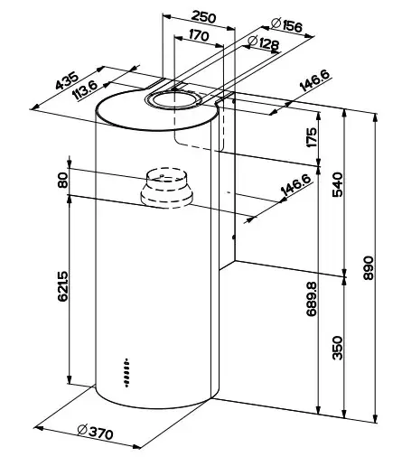 FABER Cylindra Plus WH GLOSS A37 wall-mounted extractor Photo 3