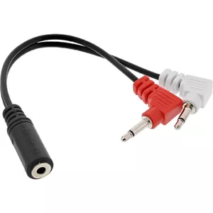 Аудио адаптер кабель InLine 99313I 2x 3.5mm M к 3.5mm F 0.15m