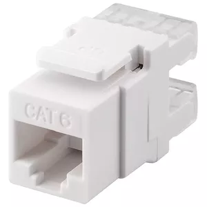 Keystone module RJ45 Cat6 UTP 250 MHz — GOOBAY — flat white, RJ‑45 to IDC, 16.7 mm