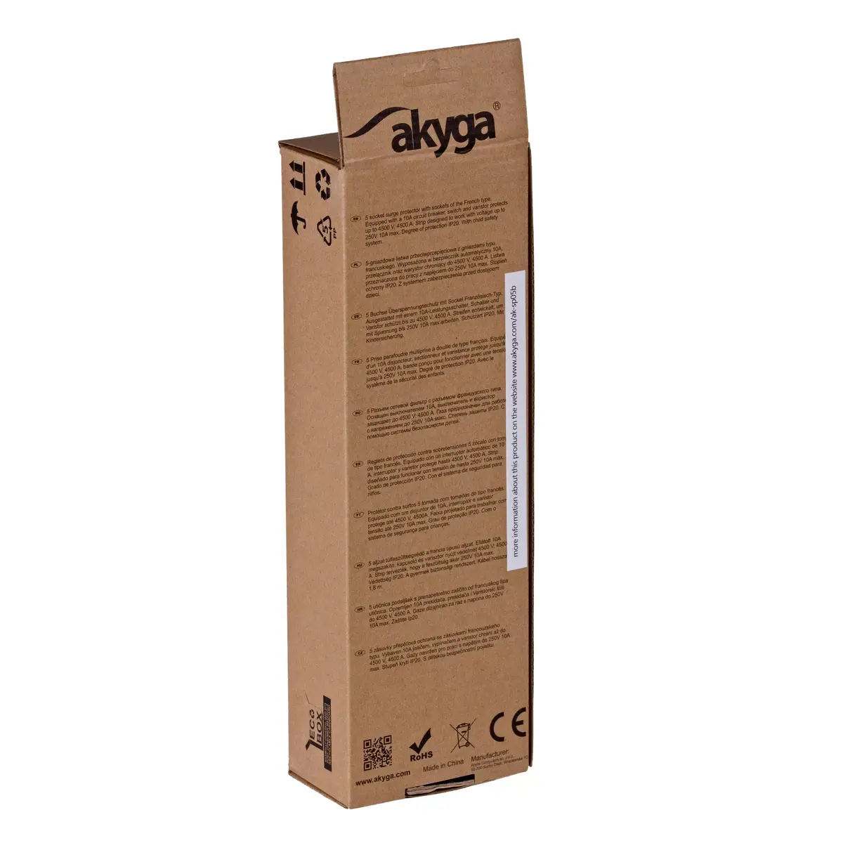Akyga AK-SP-05B сетевой фильтр — 5 розеток, 3 м Photo 5