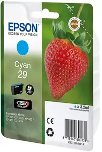 Tintes kasetne Epson Strawberry 29 C Original Standard Yield Cyan 3,2 ml, 180 lapas, 1 gab