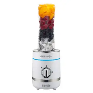 Настольный блендер NOVEEN SB1100 X-LINE — 300 Вт, чашa 0.6 л, 3 скорости, дробление льда, съёмная чаша, белый