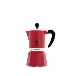 Moka pot Bialetti Rainbow Black Red Stainless steel