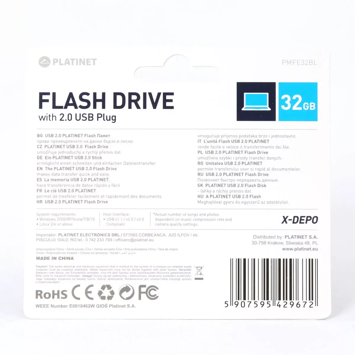 PLATINET 32GB USB 2.0 zibatmiņa Photo 4