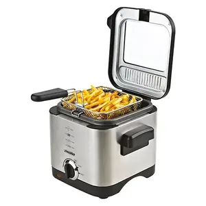 Фритюрница Mesko Home MS 4910 Однокомпонентная 1.5 Л 900 В Черная Нержавеющая сталь