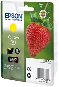 Картридж Epson Strawberry 29 Y — оригинальный, пигментный желтый, Standard Yield, 3,2 мл, 180 страниц, 1 шт