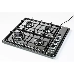 Gas Cooktop Ravanson K-04BNG 4-burner built-in (black)