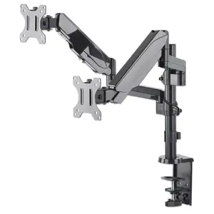 Desk mount MANHATTAN Full Motion Gas Spring for 2 screens, clamp, VESA 75x75–100x100, up to 8 kg per screen, 17"–32"