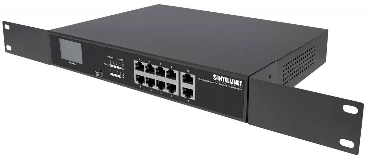 INTELLINET 8 porta Gigabit PoE+ slēdzis ar LCD Photo 2