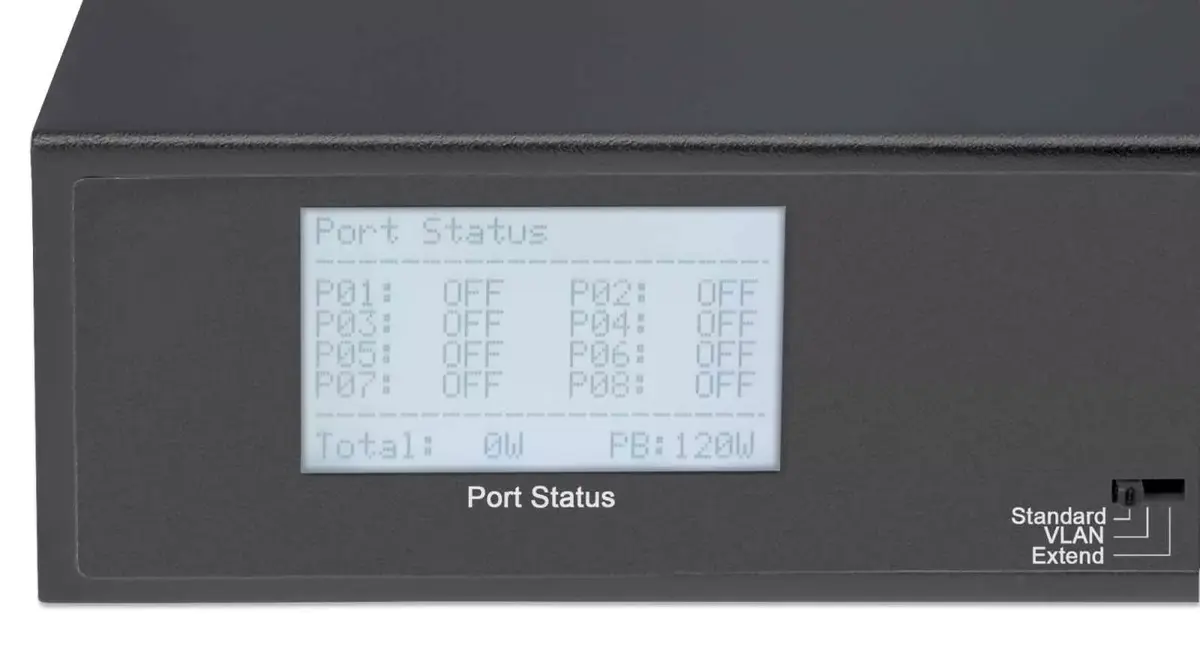 INTELLINET 8 porta Gigabit PoE+ slēdzis ar LCD Photo 3