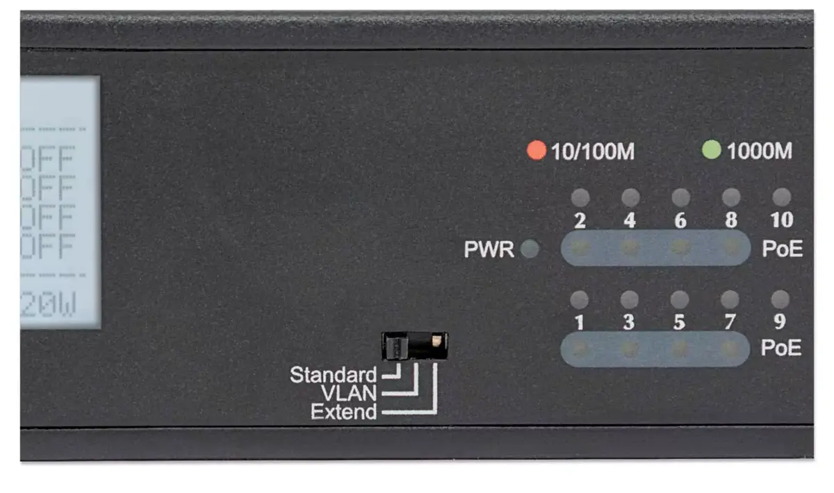 INTELLINET 8 porta Gigabit PoE+ slēdzis ar LCD Photo 7