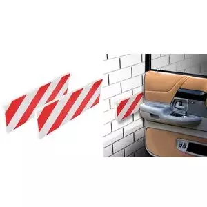 Garage door protection strip IWH 019042 — white/red PU foam, self-adhesive
