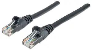 INTELLINET Cat6 U/UTP Network Patch Cable, 1m, Black, CCA, PVC, RJ45 Gold Plated Contacts, Snagless Booted