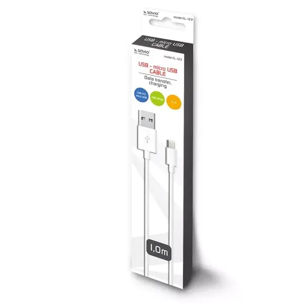 Кабель USB SAVIO CL-123 USB 2.0 1 м Photo 2