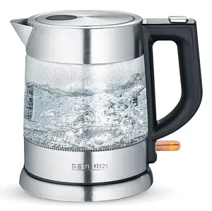 Electric kettle Severin 1 L 2200 W Black Stainless steel Transparent
