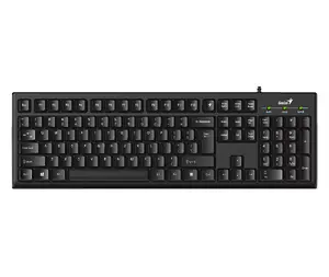Wired Genius Smart KB-100 full-size USB keyboard, English layout, black, 1.5 m cable