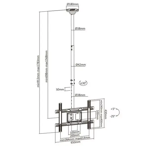 Ceiling mount MACLEAN MC-803 for 23–100" monitors Photo 15