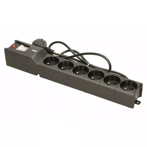 LESTAR LX 610 G-A, surge protector, 1.5m, black 6 AC outlet(s) 230 V