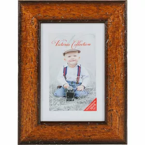 Photo frame Victoria Collection Malta 10x15 cm brown — tabletop/wall-mounted wooden frame