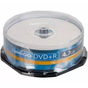 DVD+R spindle OMEGA 56820 — 4.7 GB, 16x write speed, 25 discs