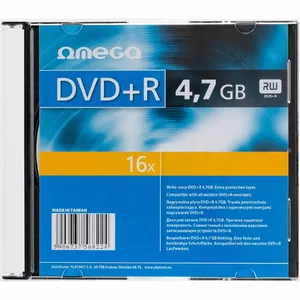 DVD+R disc OMEGA 4.7 GB 16x slim spindle, single-sided recordable