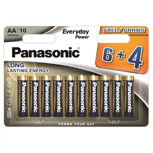 Щелочные батарейки AA Panasonic LR6EPS/10BW — Everyday Power, упаковка 10 шт.