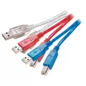 Vivanco 22854 USB cable 1.5 m USB 2.0 USB A USB B Blue, Red, Transparent