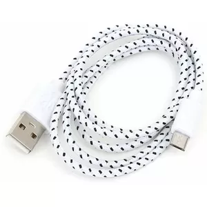 OMEGA Micro-USB kabelis, 1m, pīts, balts