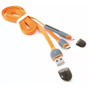 Platinet kabelis USB - microUSB/Lightning 1m, oranžs (42873)