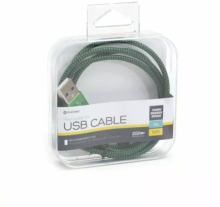 PLATINET Micro-USB Cable 1m Green Photo 2