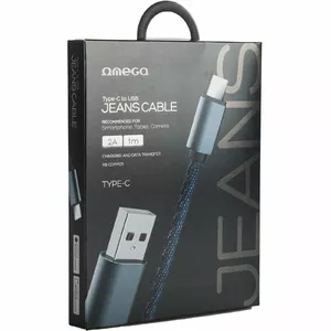 Omega кабель USB-C Jeans 1м, синий (44204)