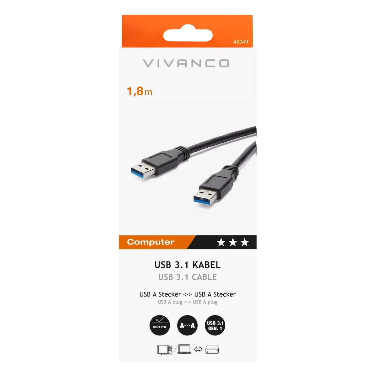 USB Cable Vivanco CC U8 18 AA Photo 2
