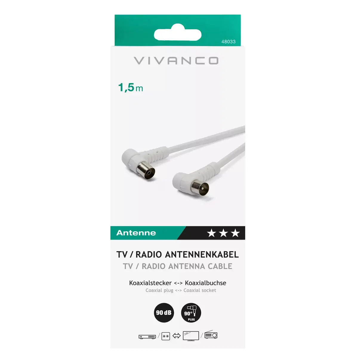 Coaxial Cable Vivanco 48/20 15WW Photo 2