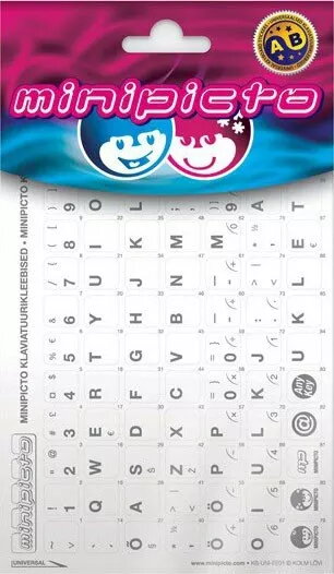 Klaviatūras uzlīmes kolm lõvi (minipicto) KB-UNI-EE01-WHTLTGRY