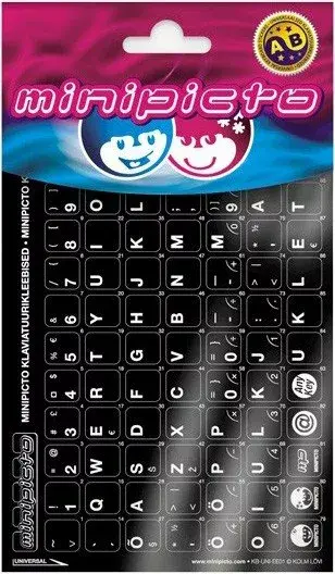 Minipicto tastatūras uzlīme igauņu izkārtojumam KB-UNI-EE01-BLK