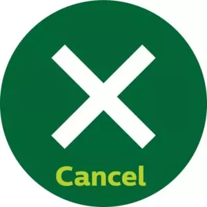 Cancel button for instant shut-off
