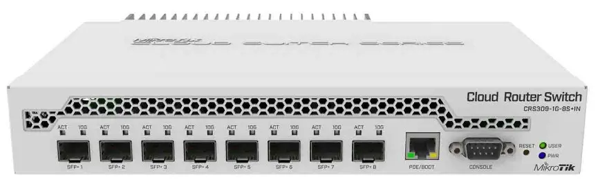 Pārvaldāms slēdzis MikroTik CRS309-1G-8S+, CRS309-1G-8S+IN