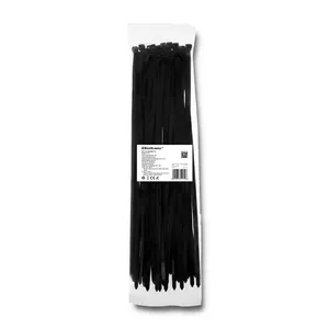 Ladder cable tie QOLTEC 52222 — Nylon, Black, 400 mm × 7.2 mm, 50 pcs