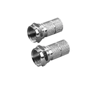 Vivanco F Plug, 2 Pcs vadu savienotājs 1x F, 1x Coax Hroms