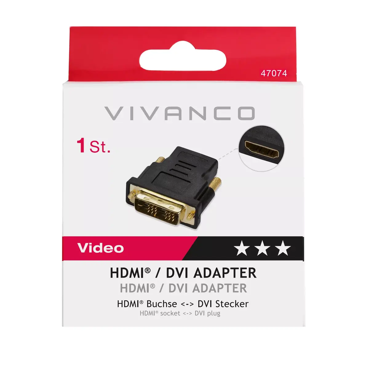 HDMI uz DVI-D adapteris Vivanco 47/21 01 Photo 3