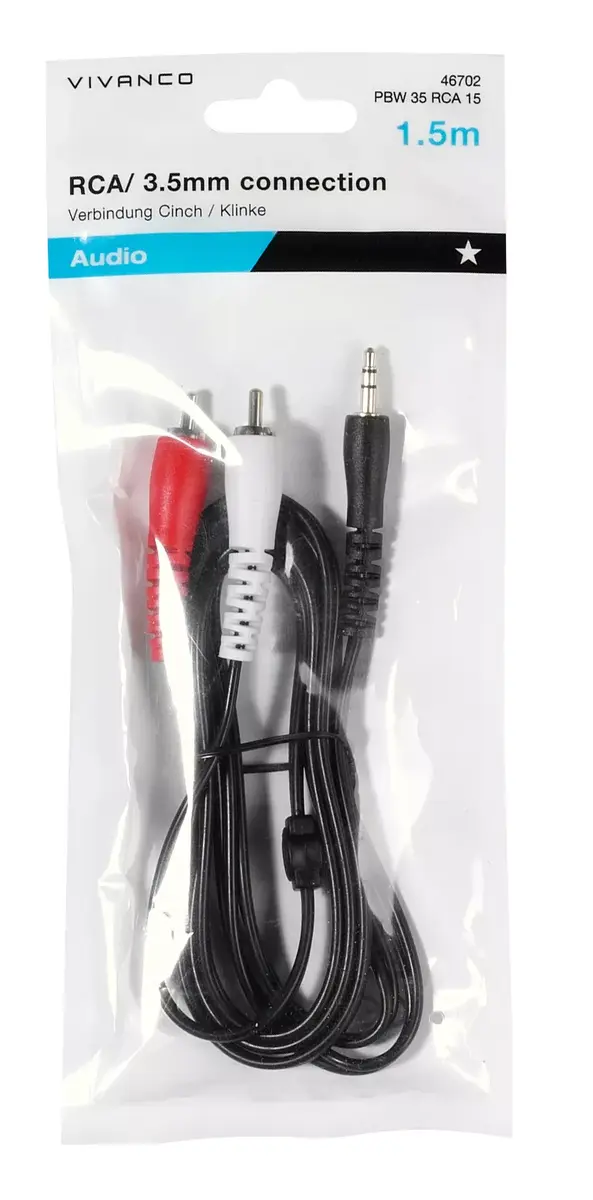 Audio cable Vivanco PBW 35 RCA 15 Photo 2