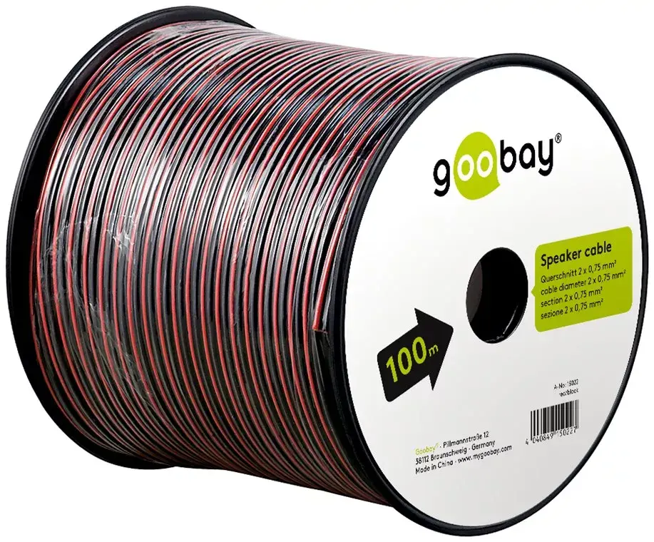 Кабель Goobay Red-Black PVC CCA 100м Photo 6