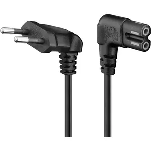 Goobay Connection Cable Euro Plug Angled at Both Ends 2 m Black