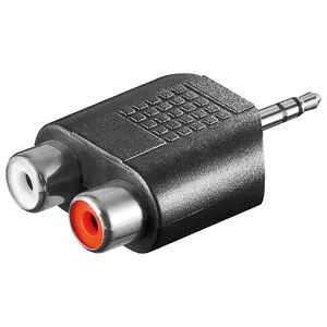 Goobay 11604 kabeļu spraudņu pāreja 3.5 mm 2x RCA Melns