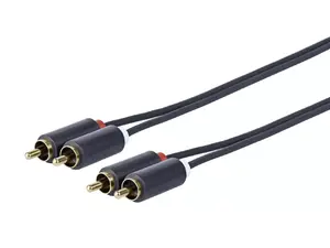 Аудиокабель ProFusion PRORCARCA25 — 2 x RCA штекер на 2 x RCA штекер, 25 м, чёрный, лужёная медь, золочёные контакты, 24 AWG