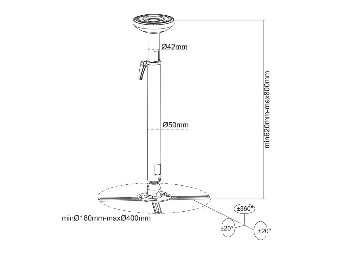 MULTIBRACKETS M Ceiling Projector Mount HD 620–800 mm Photo 10