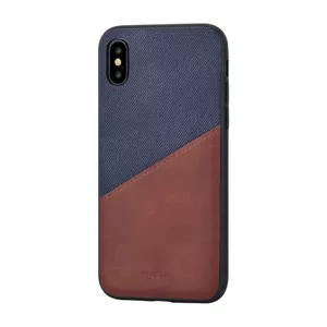 Wallet case Devia for iPhone X Blue — protective folio with card pockets
