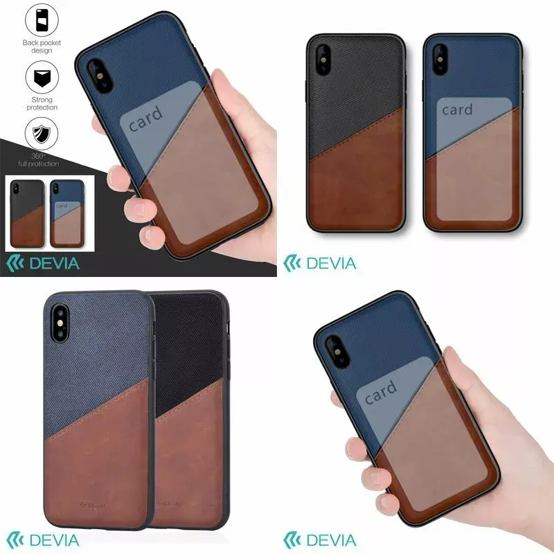 Wallet case Devia for iPhone X — Blue Photo 2