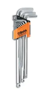 Hex Key Set Beta 9-piece with Ball End — Long Hex Keys, Model 96LBP/SC8