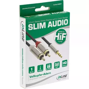 Audio Cable 3.5mm M to 2x RCA M InLine Basic Slim S-99241